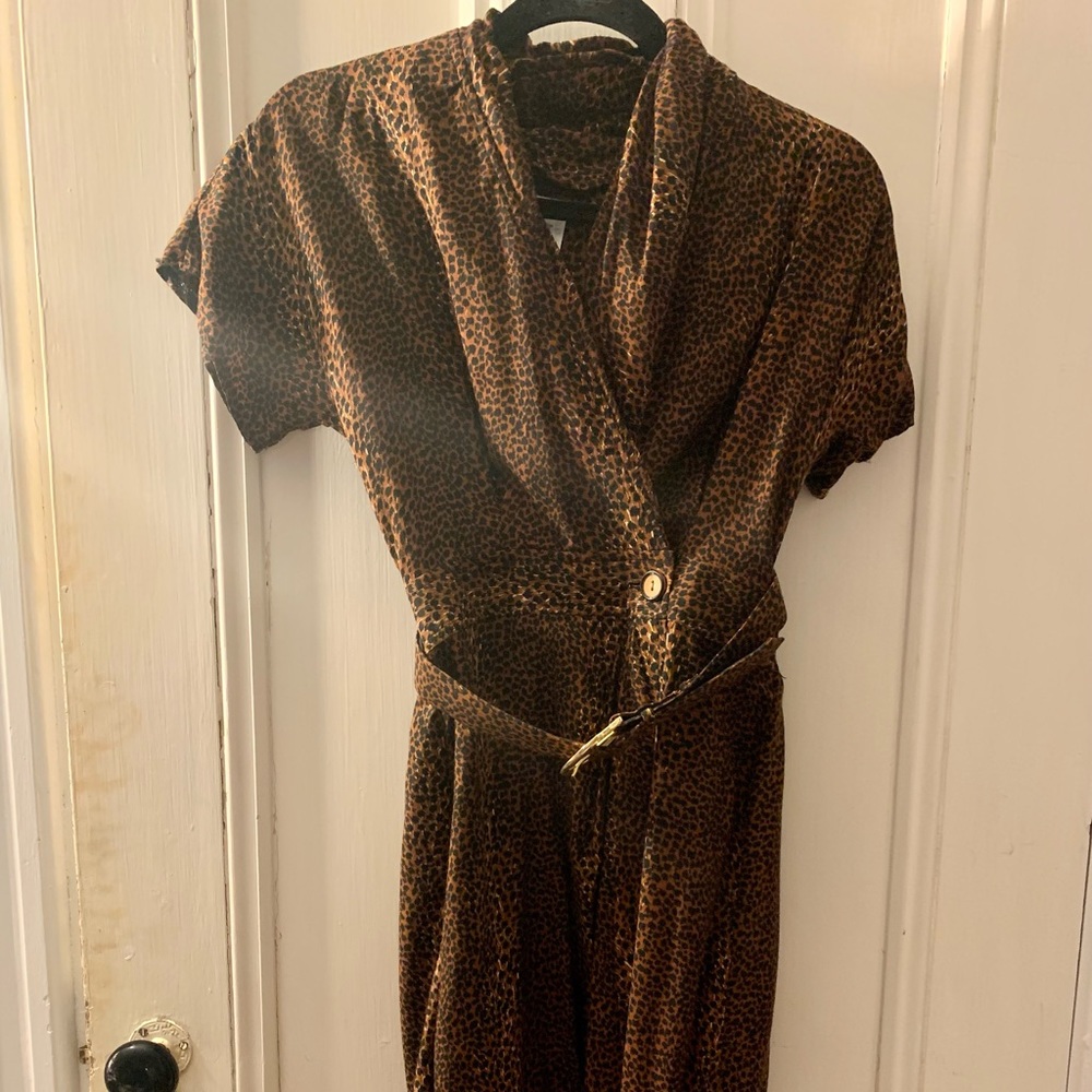 Vintage 80’s Leslie Fay Leopard Dress
